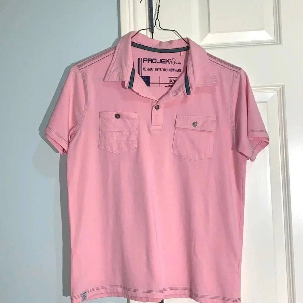 Projek Raw men t shirt size PS in pink color